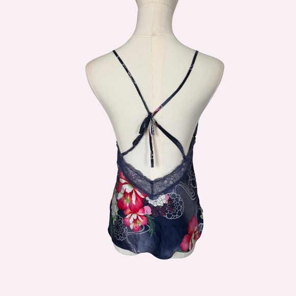 Y2K Victoria Secret 100% Silk Fairy Strappy Babydoll Top Size S Blue Sheer Cup - Picture 2 of 4